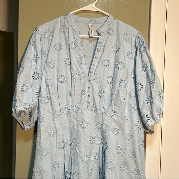 Belle Isle by Torrid Eyelet Mini Dress Angel Falls Light Blue 16 - Picture 7 of 15